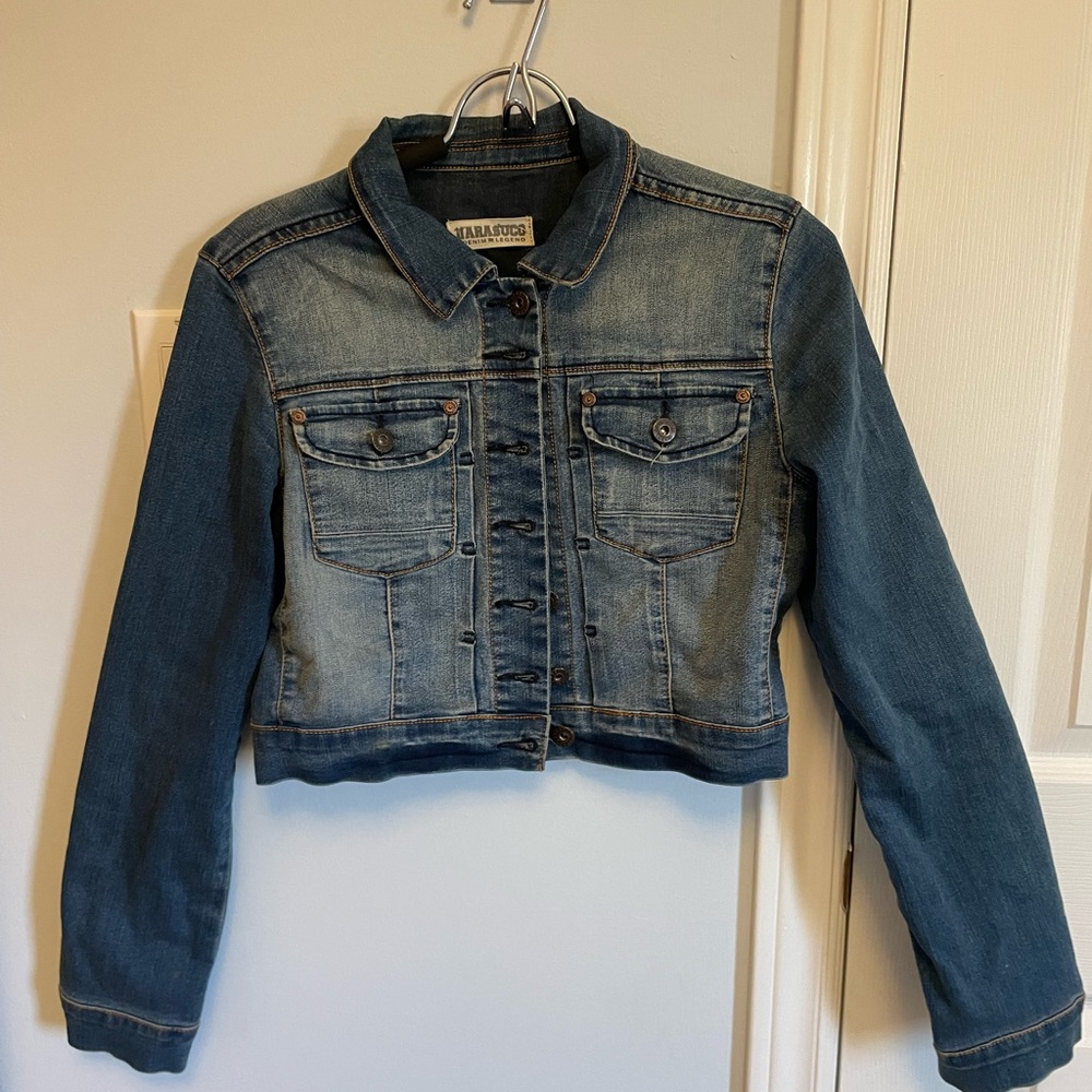 Short denim stretch jean jacket